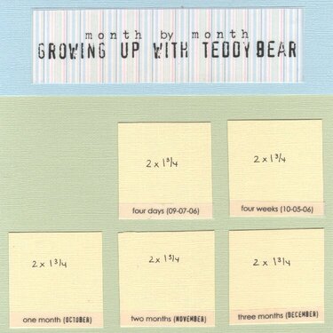 Month by Month - Growing Up with Teddy Bear - Left