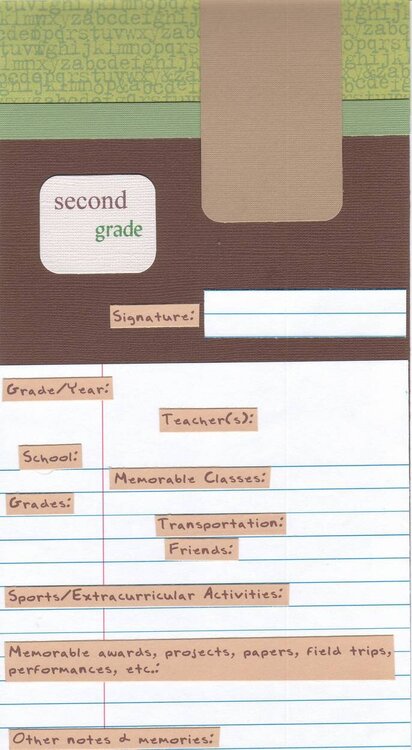 Second Grade Layout