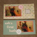 Ash's first bath