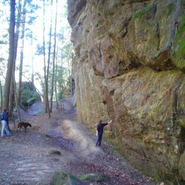 dd&#039;s dream is to rock climb this wall.