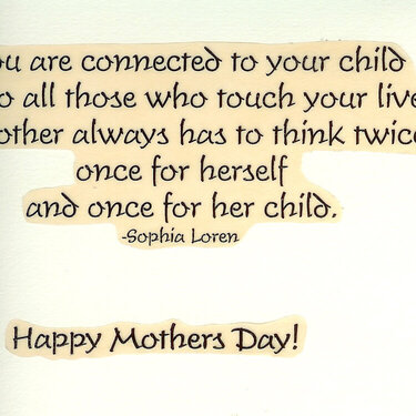 saying inside mothers day card