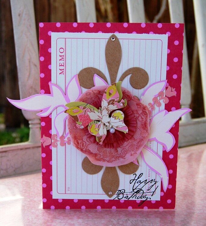 Happy Birthday Butterfly card *Feb. label tulip