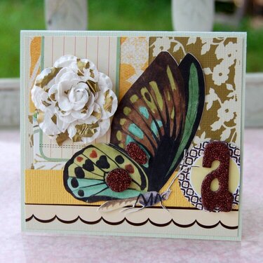 butterfly monogram card