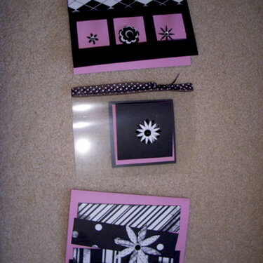 Black white and Pink cards