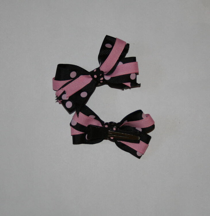 Black with pink polka toddler bows