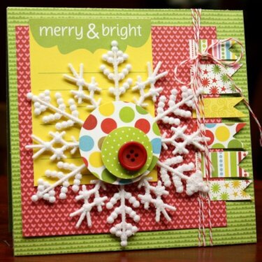 Merry &amp; Bright Snowflake Card