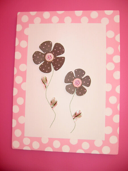 Flower Canvas Polka Dot