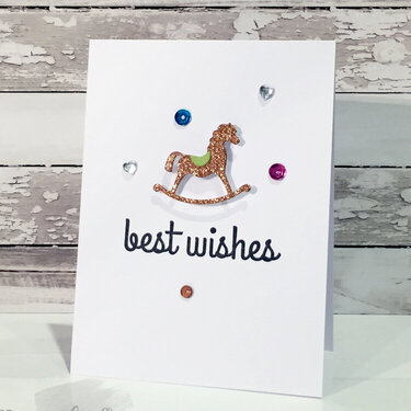 Best Wishes Rocking Horse Card