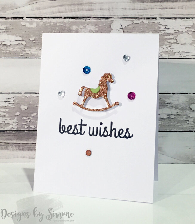 Best Wishes Rocking Horse Card