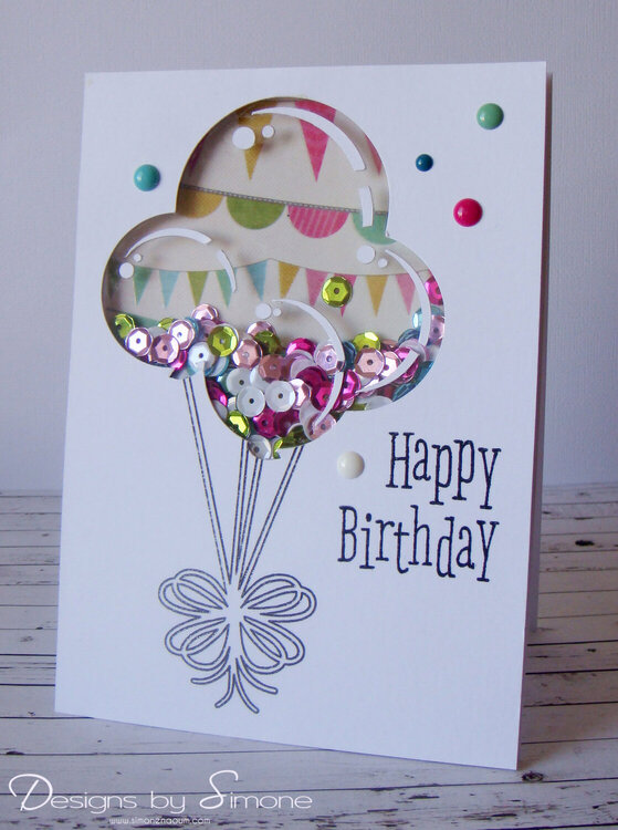 Birthday Balloons Shaker Card