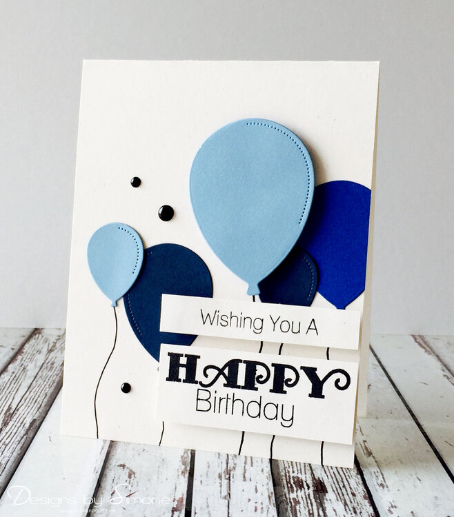 Blue Birthday Balloons Card