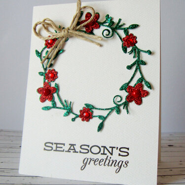 Season&#039;s Greetings Wreath Card