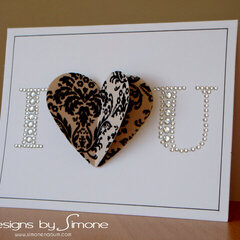 Damask Velvet Heart Card