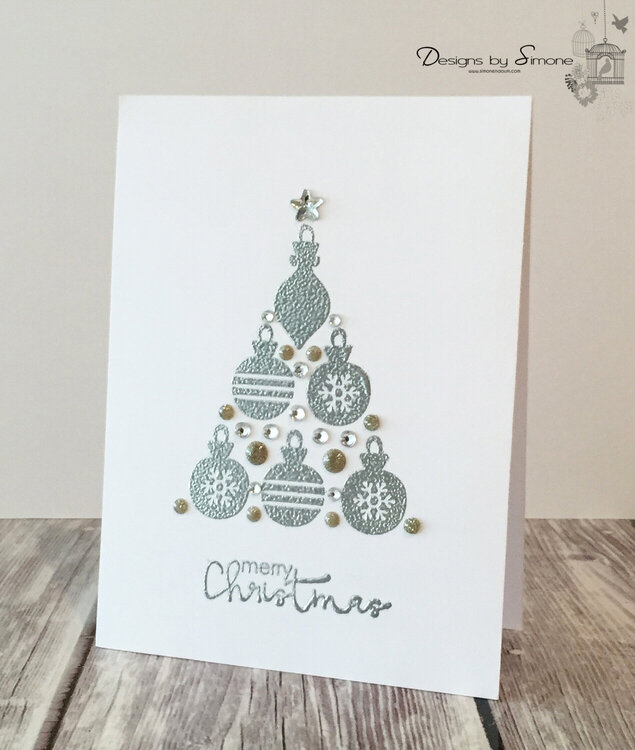 Embossed Ornaments Tree Card