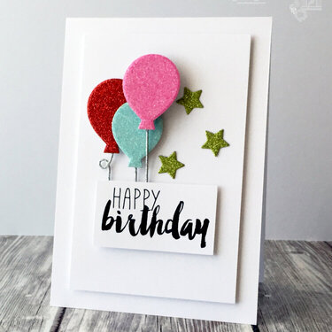 Glitter Balloon Birthday Card