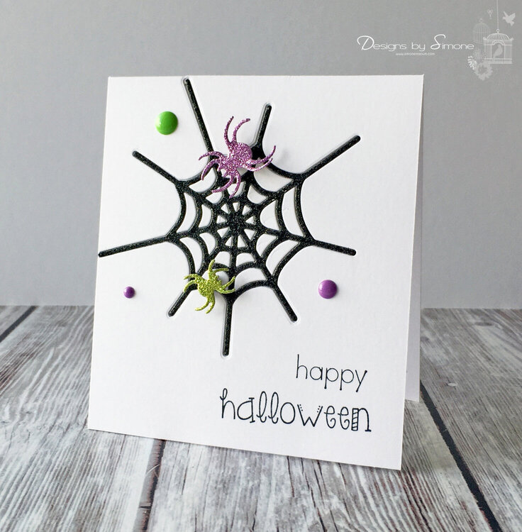 Glitter Spiderweb Card