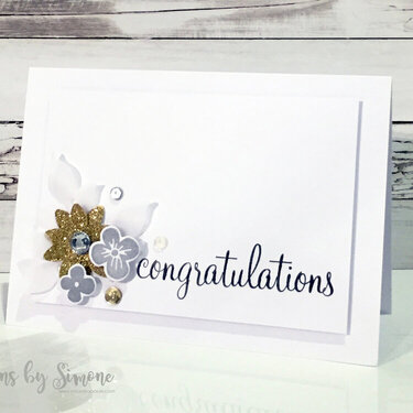 Glitter &amp; Vellum Floral Congrats Card