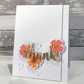 Gold Floral Thanks Card