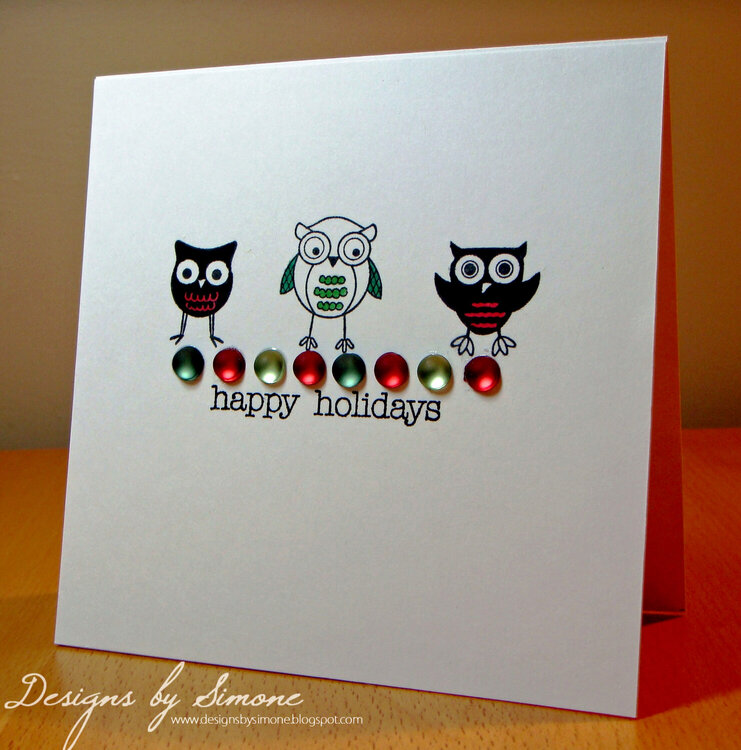 Happy Holidays Owls Card