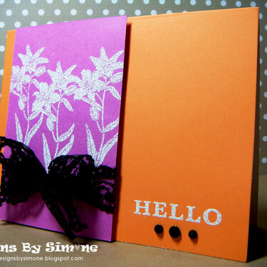Hello Embossed Flowers Card
