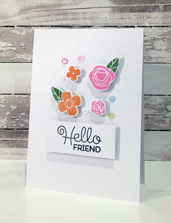 Hello Friend Florals Card