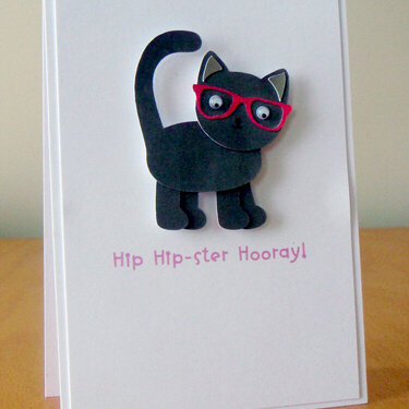 Hipster Birthday Cat Card