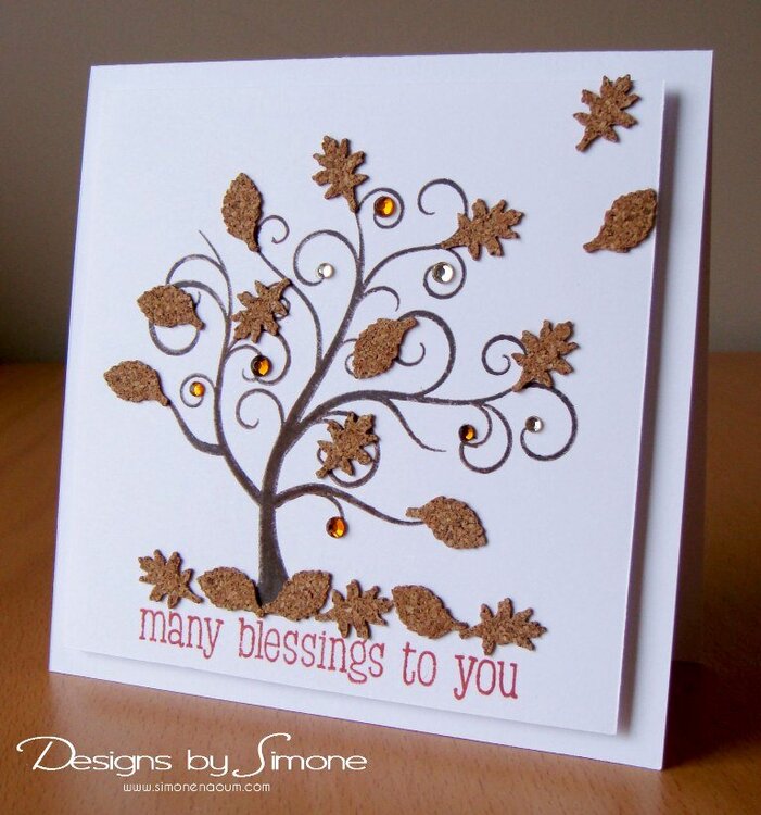 Fall Cork Leaves Card