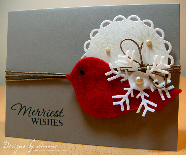 Merriest Wishes Christmas Bird Card