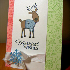 Merriest Wishes Reindeer Fun Card