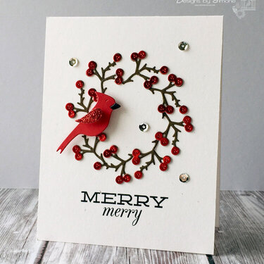 Merry Berry Wreath Card