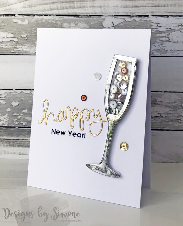 New Year Champagne Shaker Card
