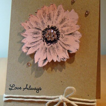 Love Always Pink Velvet Flower Card