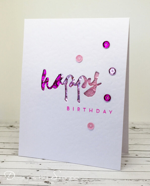 Pink Birthday Sequins Card