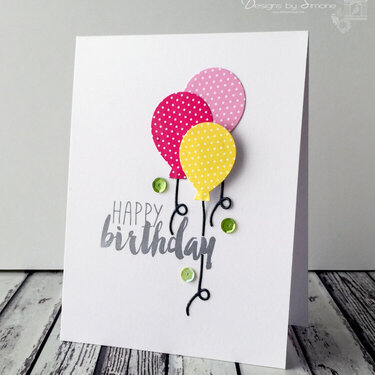 Polka Dot Birthday Balloons Card