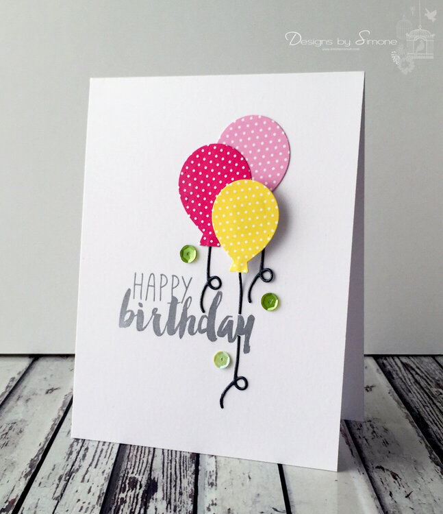 Polka Dot Birthday Balloons Card