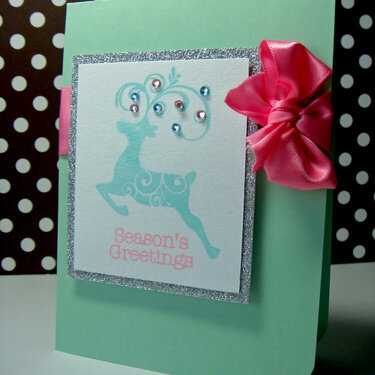 Season&#039;s Greetings Swirl Reindeer Card
