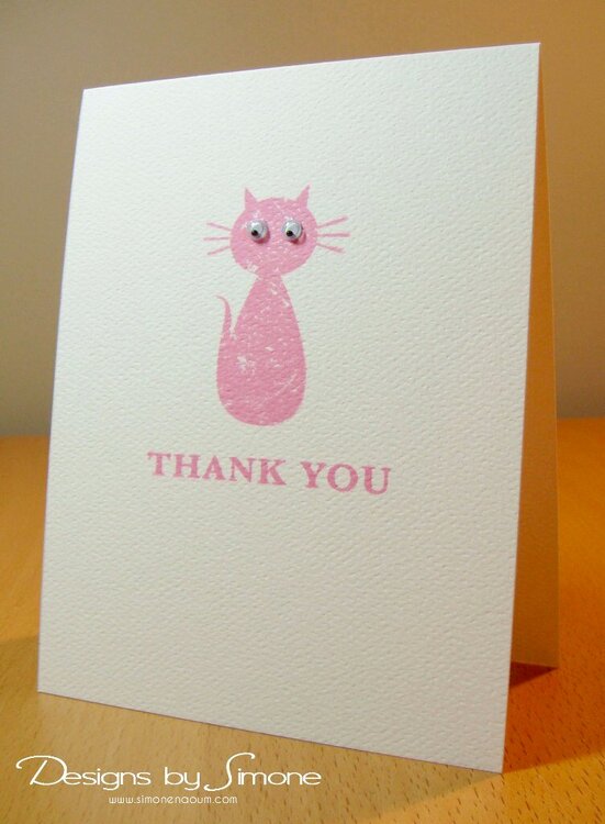 Thank You Pink Kitty Card