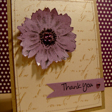 Thank You Velvet Flower Card