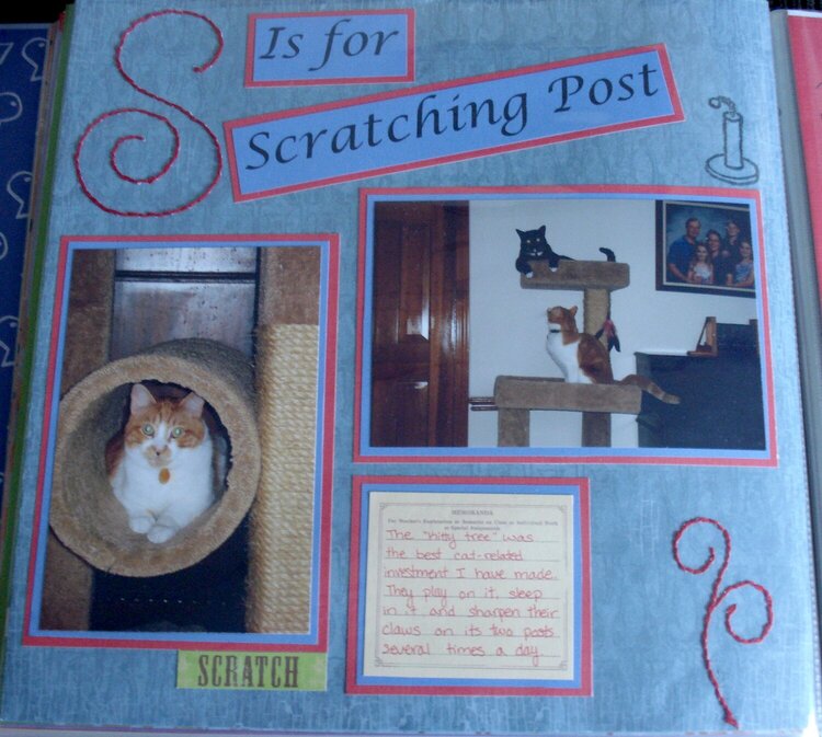 S is for scratching post