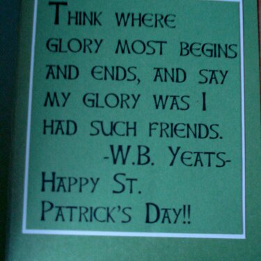 St Patricks Day Card (inside)