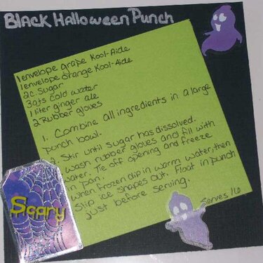 Halloween Recipe Card