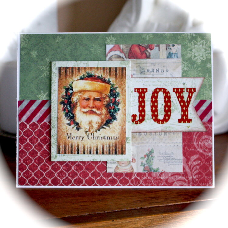 December Card Sketch Challenge Sketch 5 - Joy Santa
