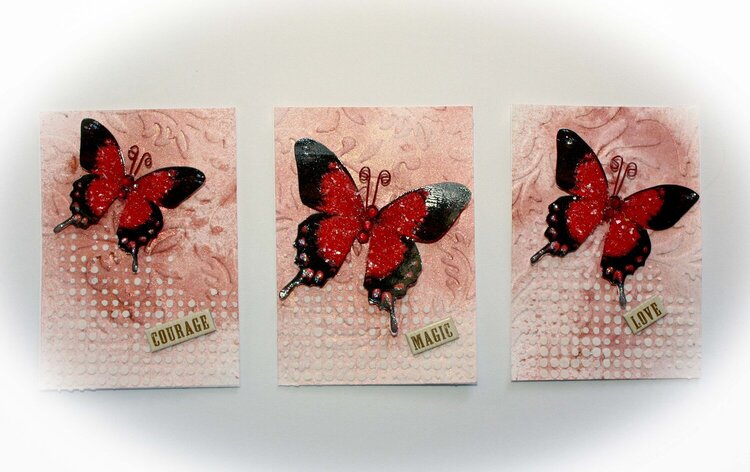 Messy Butterfly ATCs