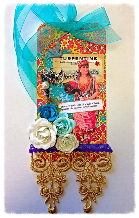 Gypsy Bohemian Tag with stick pin #1