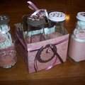 Altered frap bottles for baby shower