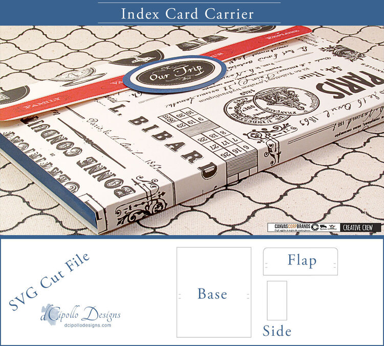 Index Card Carrier SVG Cut File