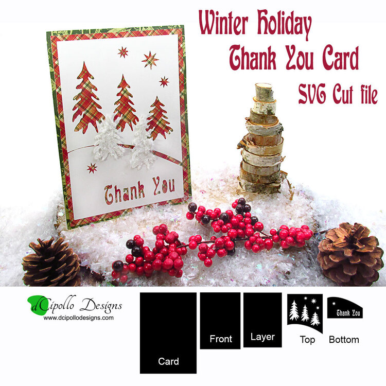 Winter Holiday Thank You Card