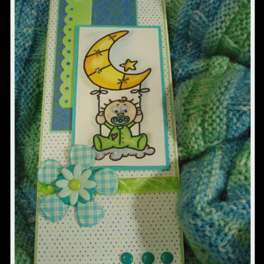 Baby Card and Knitted Blanket Gift