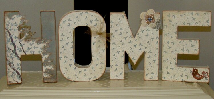 Altered &quot;HOME&quot; letters