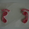 quilled baby girl feet